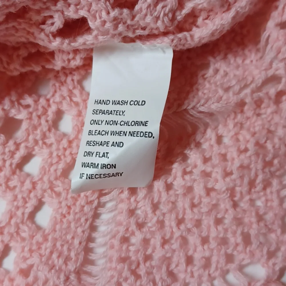 Jeanne Pierre xl crochet sweater salmon color sheer - Picture 5 of 6